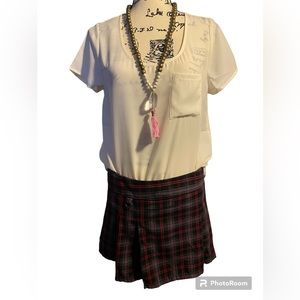 Old Navy Plaid Pleated Short 1994 Short Skirt with Embellishments (2 for $20)